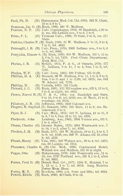Medical Directory for Genealogy