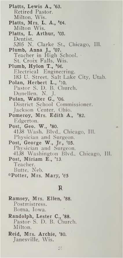 Alumni Directory Book for Genealogy